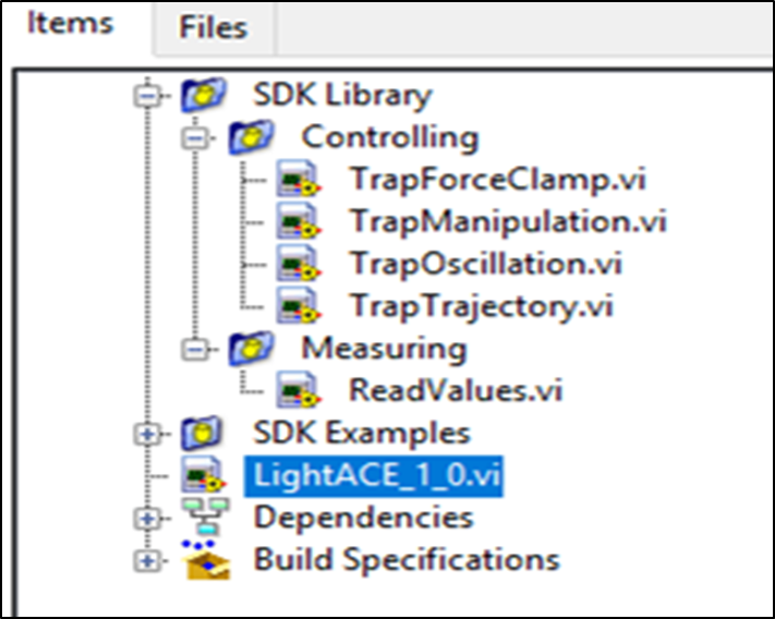 LightAce Software - SENSOCELL optical tweezers control software: custom built routines using our labview based SDK. SDK library